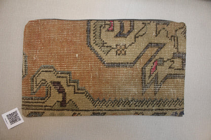 Vintage Turkish Kilim Pillow Cover 16x20: Beige Geometric Boho Cushion