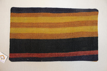 Vintage Turkish Kilim Pillow Cover 16x20: Boho Striped Throw Cushion