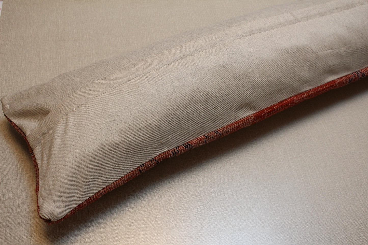 Vintage Turkish Kilim Bench Cover: Red & Black Floral, Handwoven Upholstery