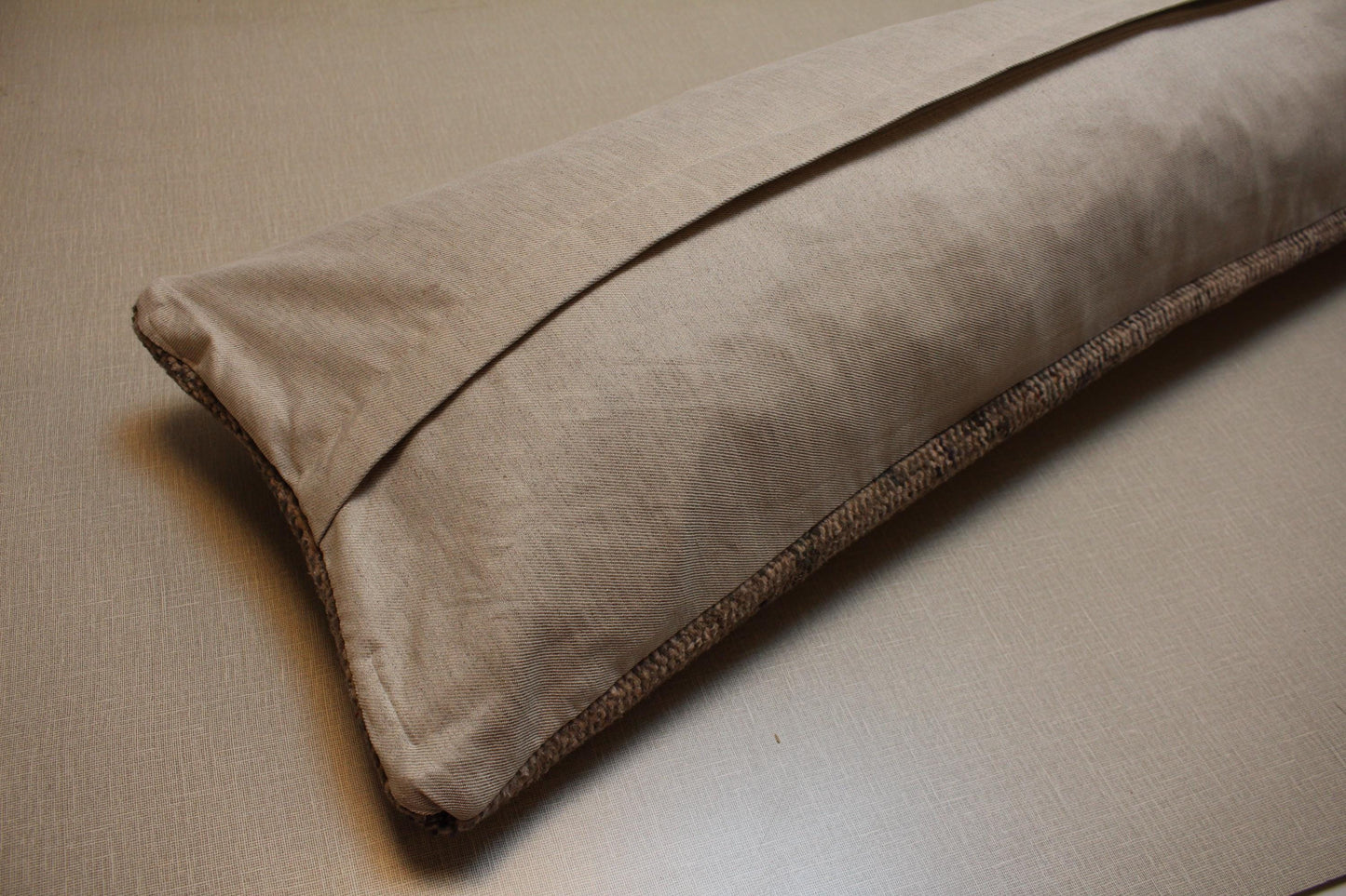 Vintage Turkish Kilim Lumbar Pillow: Handmade Brown & Gray Rug Cushion