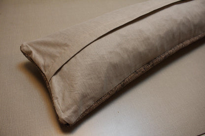 Vintage Turkish Kilim Lumbar Pillow: Handmade Brown & Gray Rug Cushion