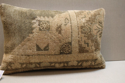 Handwoven Kilim Pillow – 12x20 Inch Organic Wool Cushion, Modern Boho Home Decor.