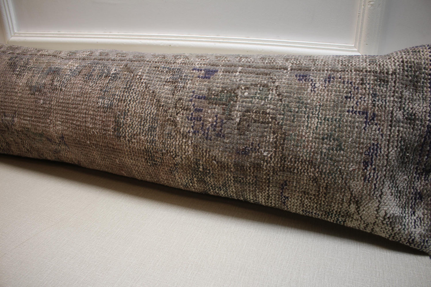 Vintage Turkish Oushak Rug: Distressed Wool Carpet, Brown Taupe Gray, 30x120"