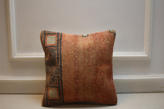 Handmade Turkish Kilim Pillow Cover, Vintage Boho Tribal Cushion, Rustic Farmhouse Decorative Throw Pillow