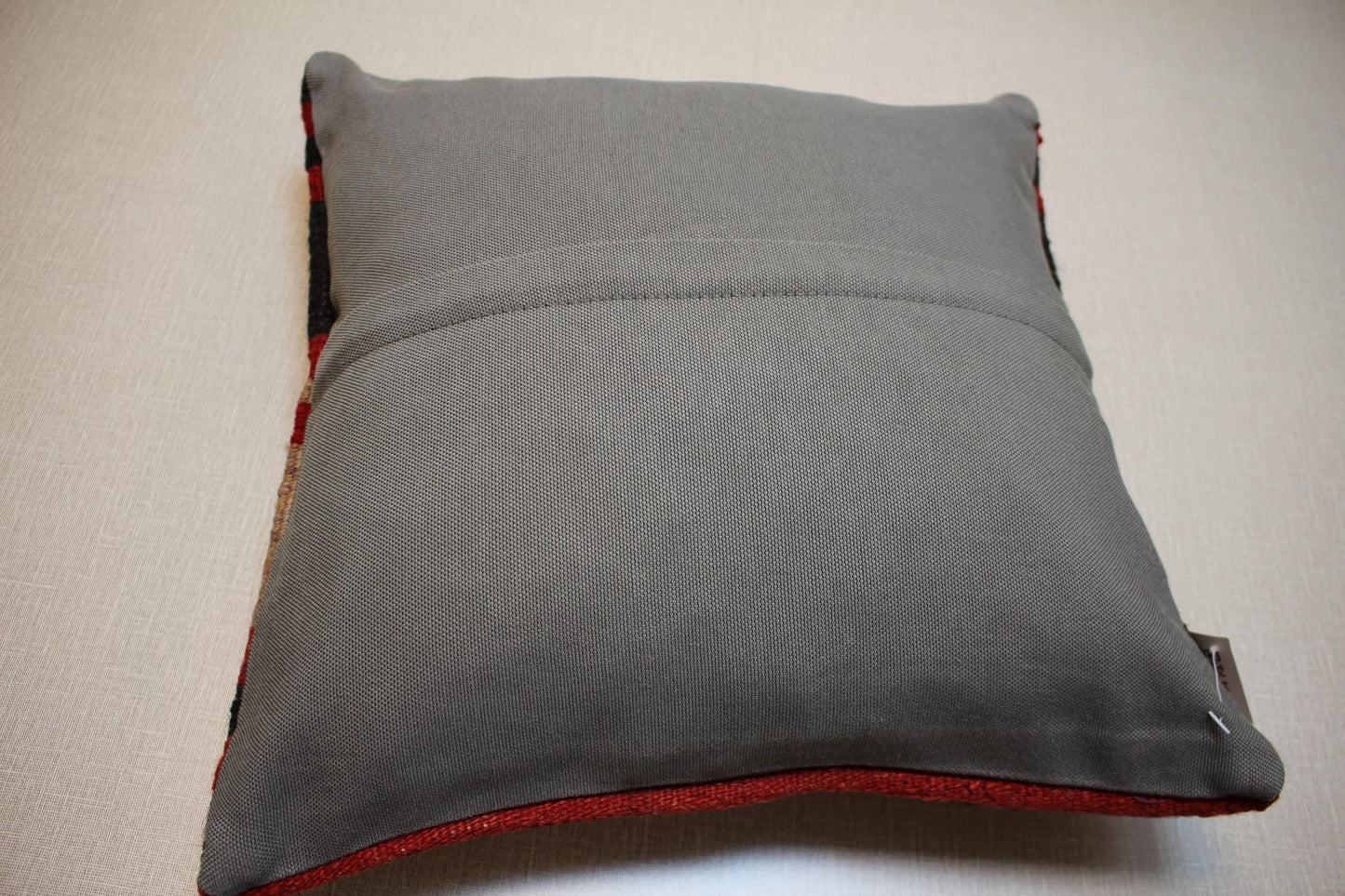 Handmade Turkish Kilim Pillow Cover: Boho Woven Cushion (16x16 in)
