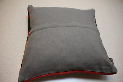 Handmade Turkish Kilim Pillow Cover: Boho Woven Cushion (16x16 in)