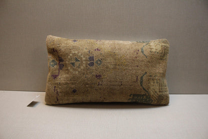 Handwoven Turkish Kilim Lumbar Pillow Cover 12x24: Boho Home Decor