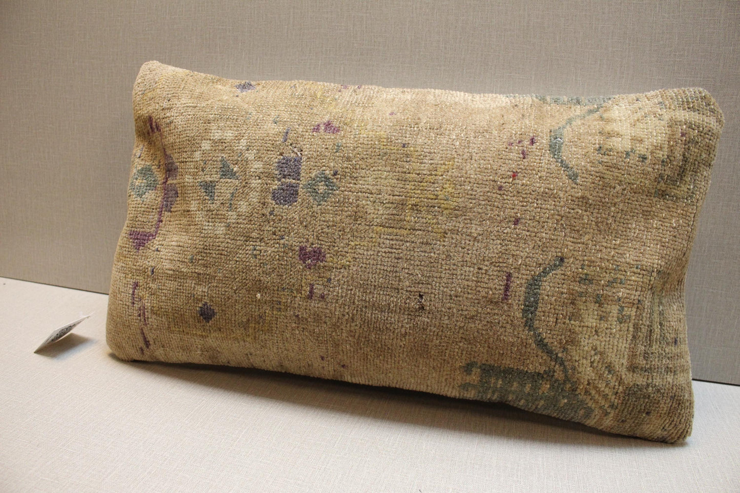 Handwoven Turkish Kilim Lumbar Pillow Cover 12x24: Boho Home Decor