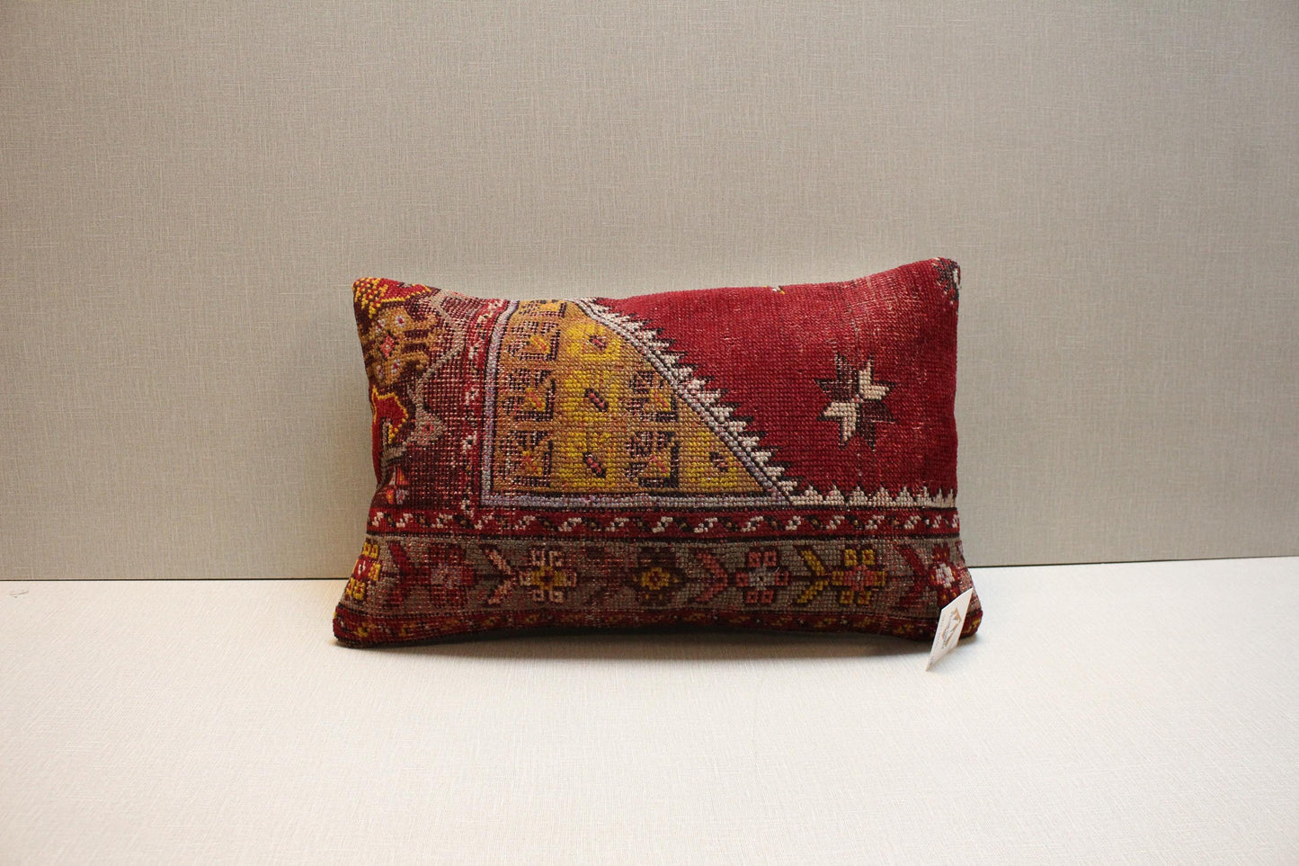 Handwoven Turkish Kilim Pillow Cover 12x24: Rustic Boho Lumbar Cushion