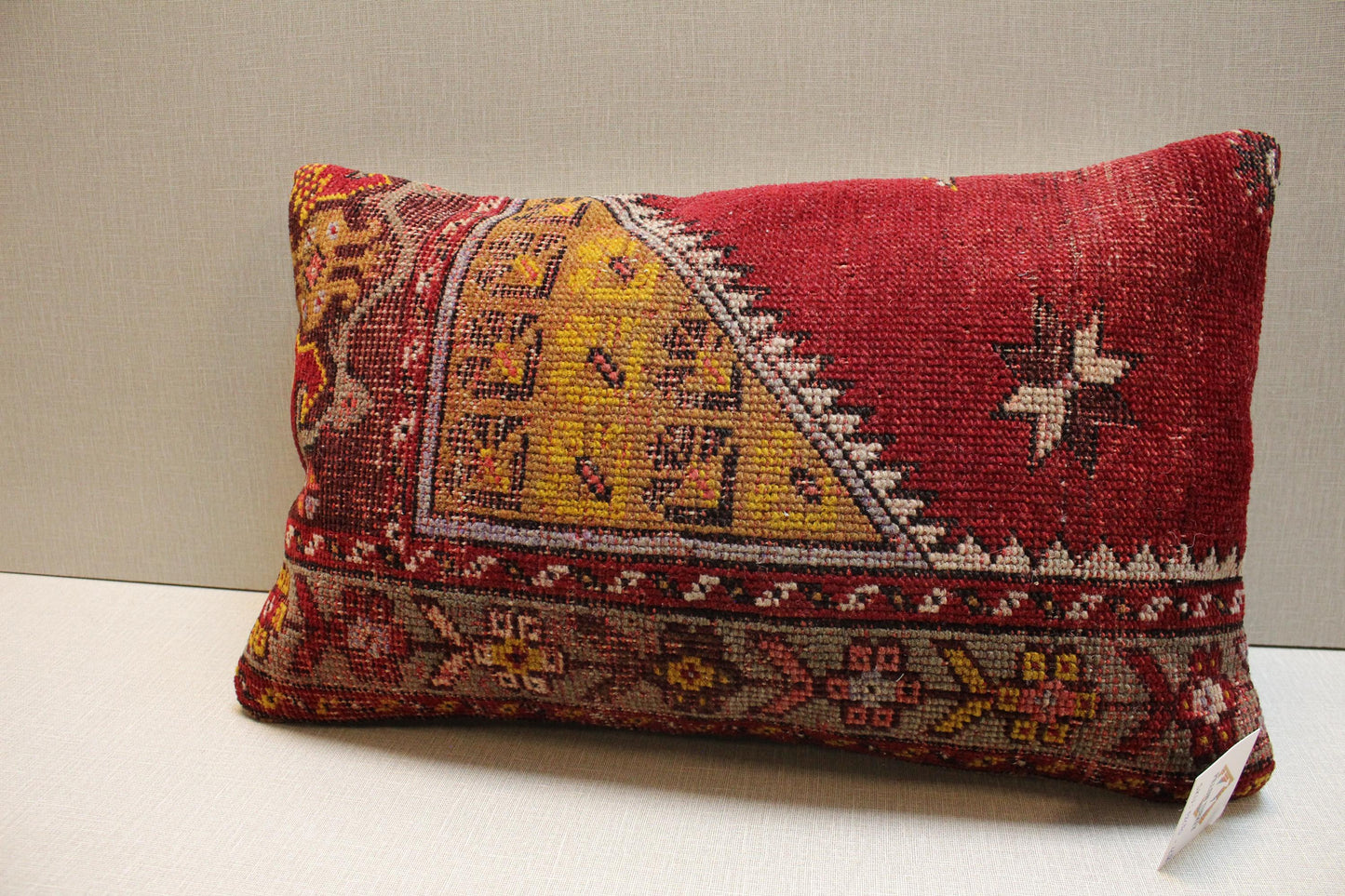 Handwoven Turkish Kilim Pillow Cover 12x24: Rustic Boho Lumbar Cushion