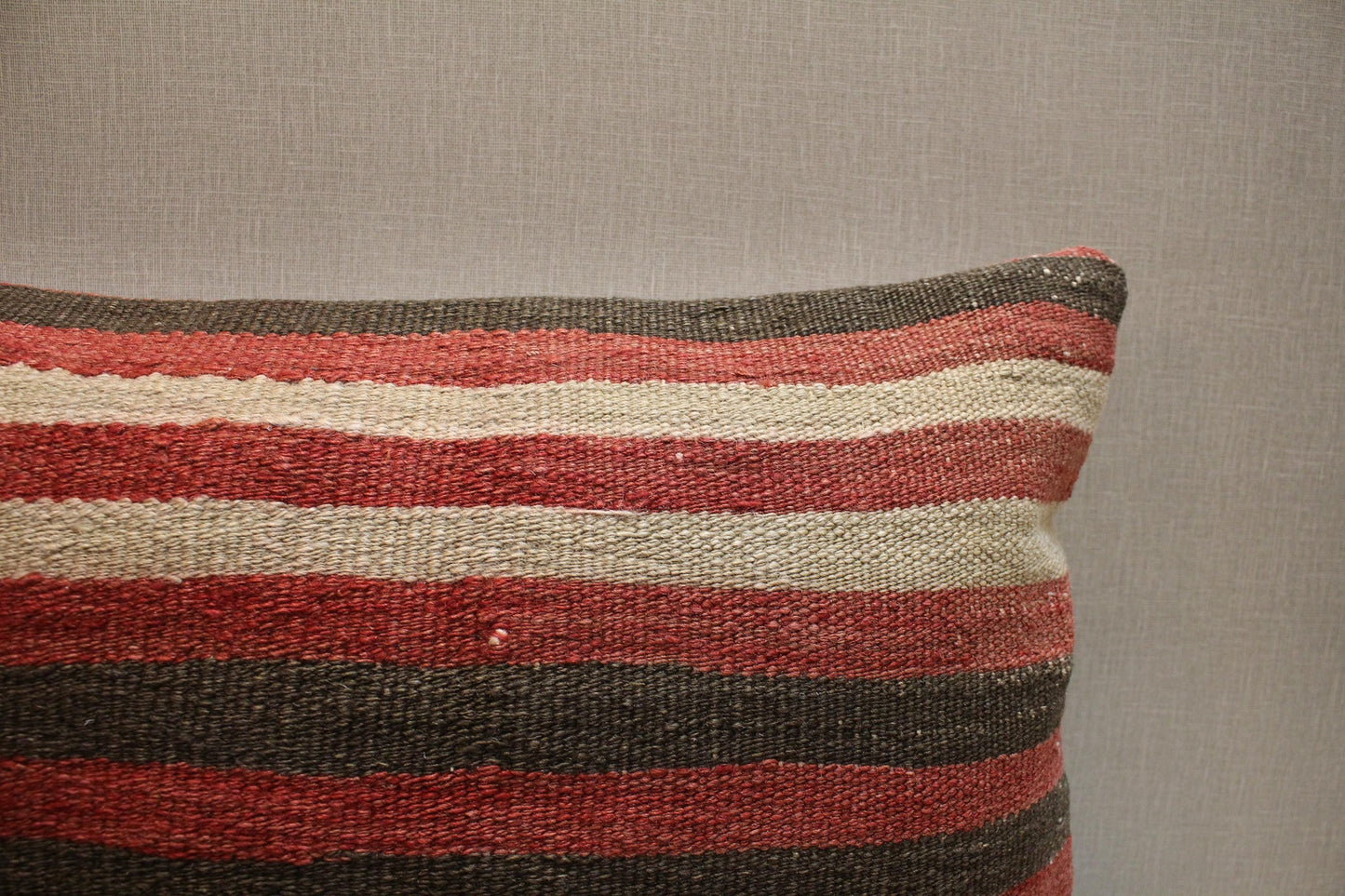 Handwoven Turkish Kilim Pillow Cover 12x24: Rustic Lumbar Cushion