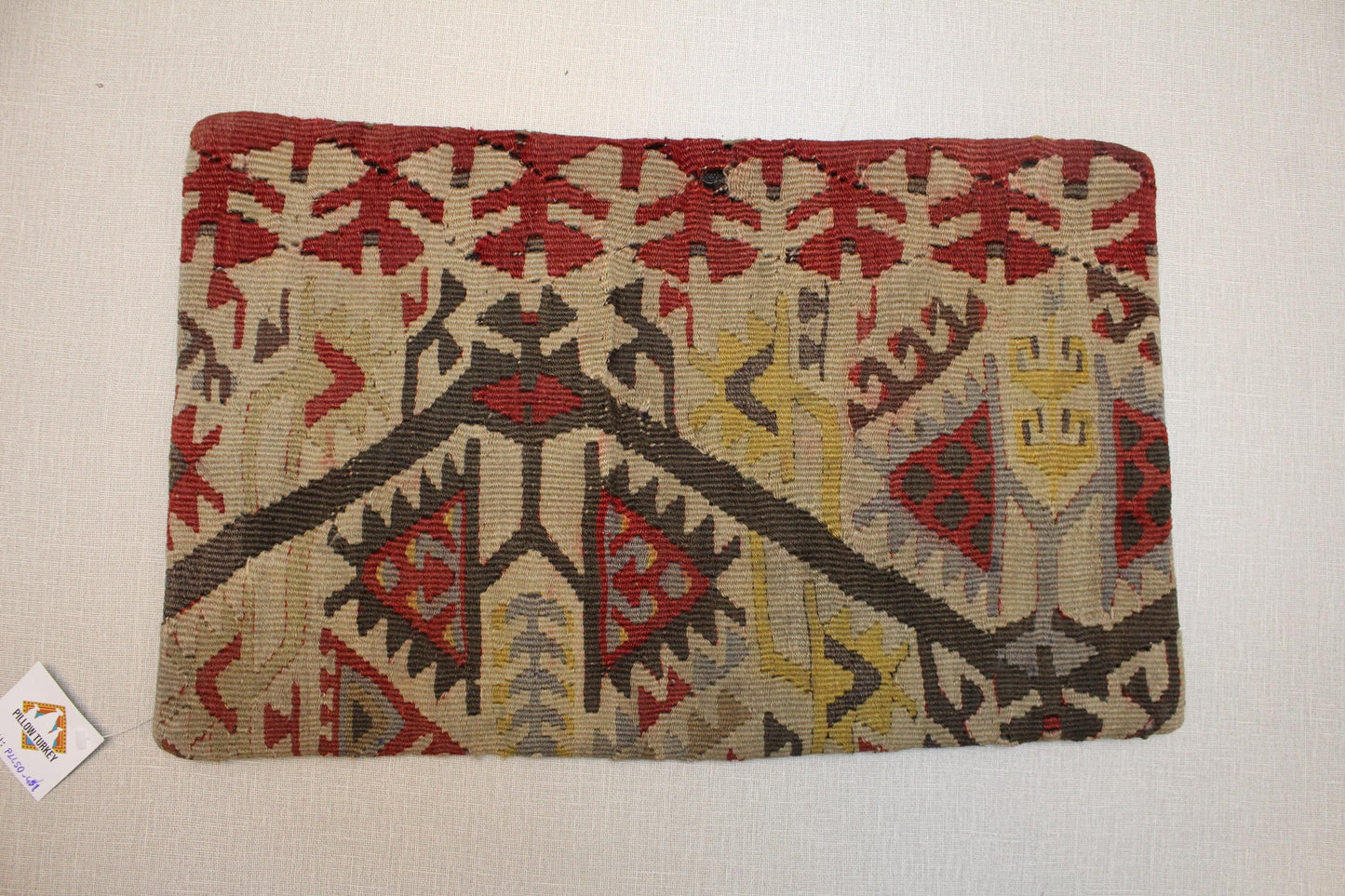 Handwoven Turkish Kilim Pillow Cover 12x24: Boho Lumbar Cushion