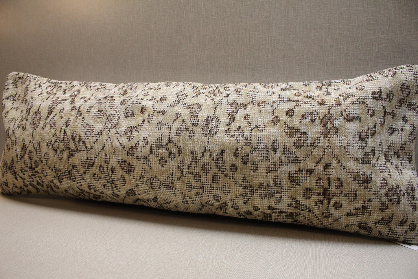Handwoven Turkish Kilim Pillow Cover 12x36: Boho Lumbar Cushion