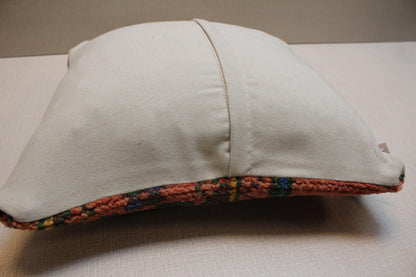Handwoven Kilim Pillow Cover: Boho Turkish Rug Cushion, 16x16