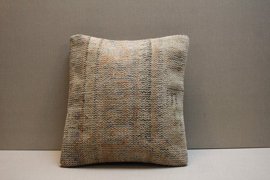 Handwoven Kilim Pillow Cover: Vintage Turkish Rug Cushion, Boho Home Decor