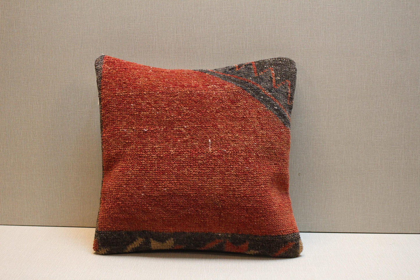 Orange Kilim Pillow Cover: Vintage Turkish Rug, Rustic Boho Cushion
