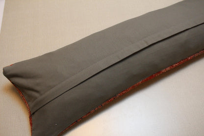 Vintage Turkish Kilim Bench Cover: Handwoven Red Floral Rug Upholstery