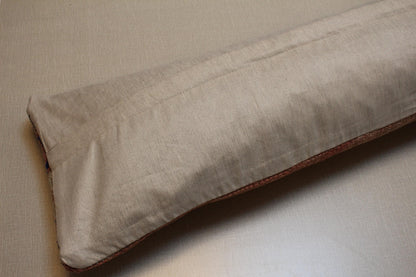 Vintage Turkish Kilim Bench Cover: Handwoven Wool, Peach Beige & Blue