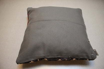 Vintage Turkish Kilim Pillow Cover | Handmade Rug Cushion with Tribal Geometric Patterns