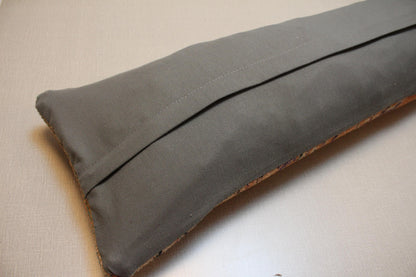 Vintage Turkish Kilim Pillow Cover: Orange Beige Lumbar Cushion