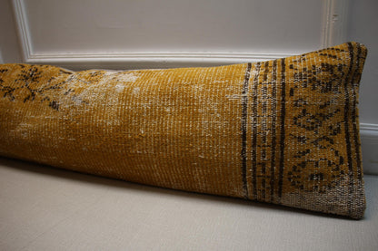 Handmade Kilim Pillow Cover: Upcycled Woven Rug, Bohemian Decor (12x48 in)