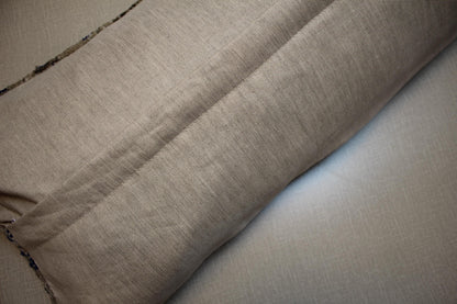 Vintage Turkish Kilim Pillow Cover: Distressed Wool Lumbar, Beige Blue Gray