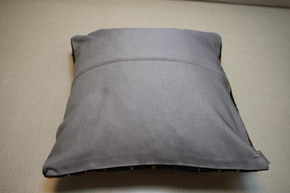 Vintage Turkish Kilim Pillow Cover: Handmade Boho Geometric Cushion