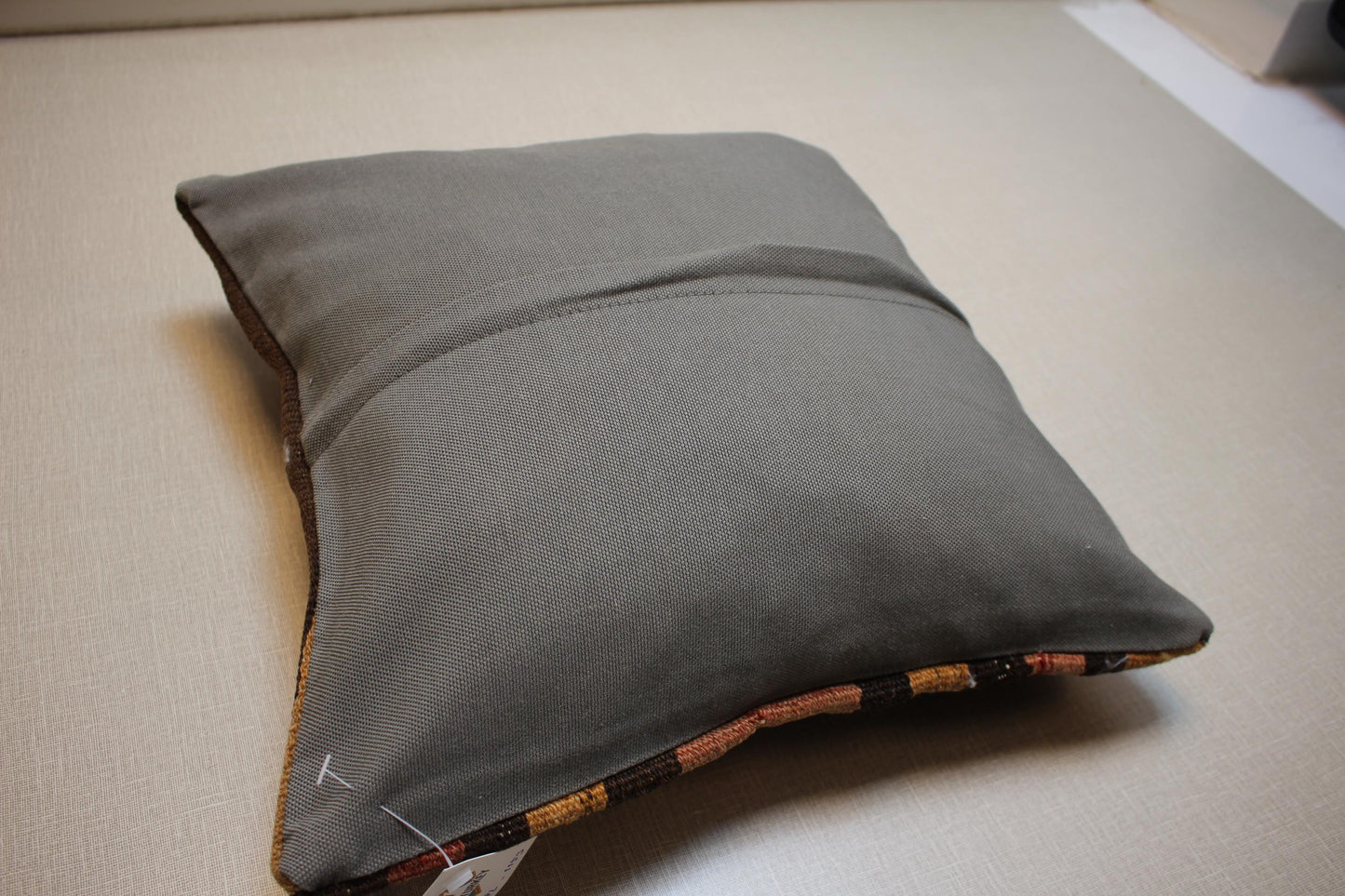Handwoven Turkish Kilim Pillow Cover 16x16: Rustic Boho Cushion