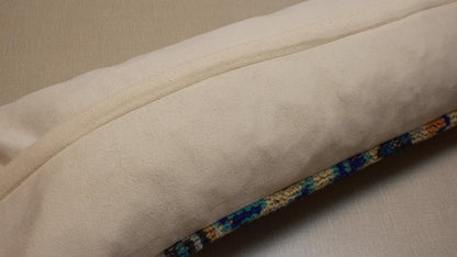 Vintage Turkish Rug Pillow Cover: Handmade Kilim Lumbar Cushion, 12x48