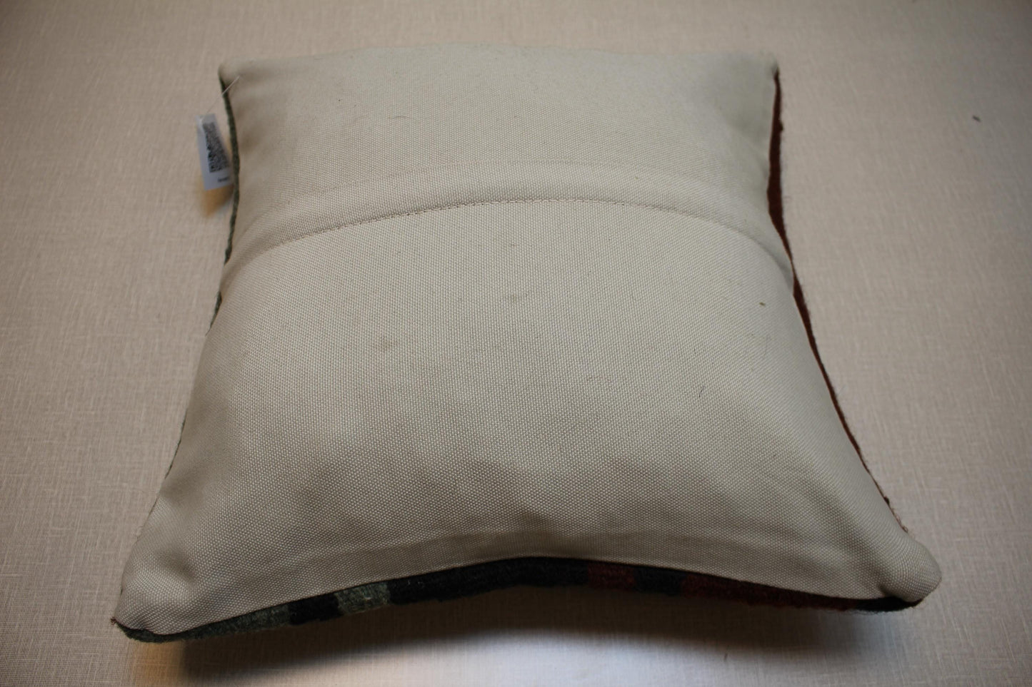 Vintage Kilim Pillow Cover: Striped Turkish Rug Cushion, 16x16