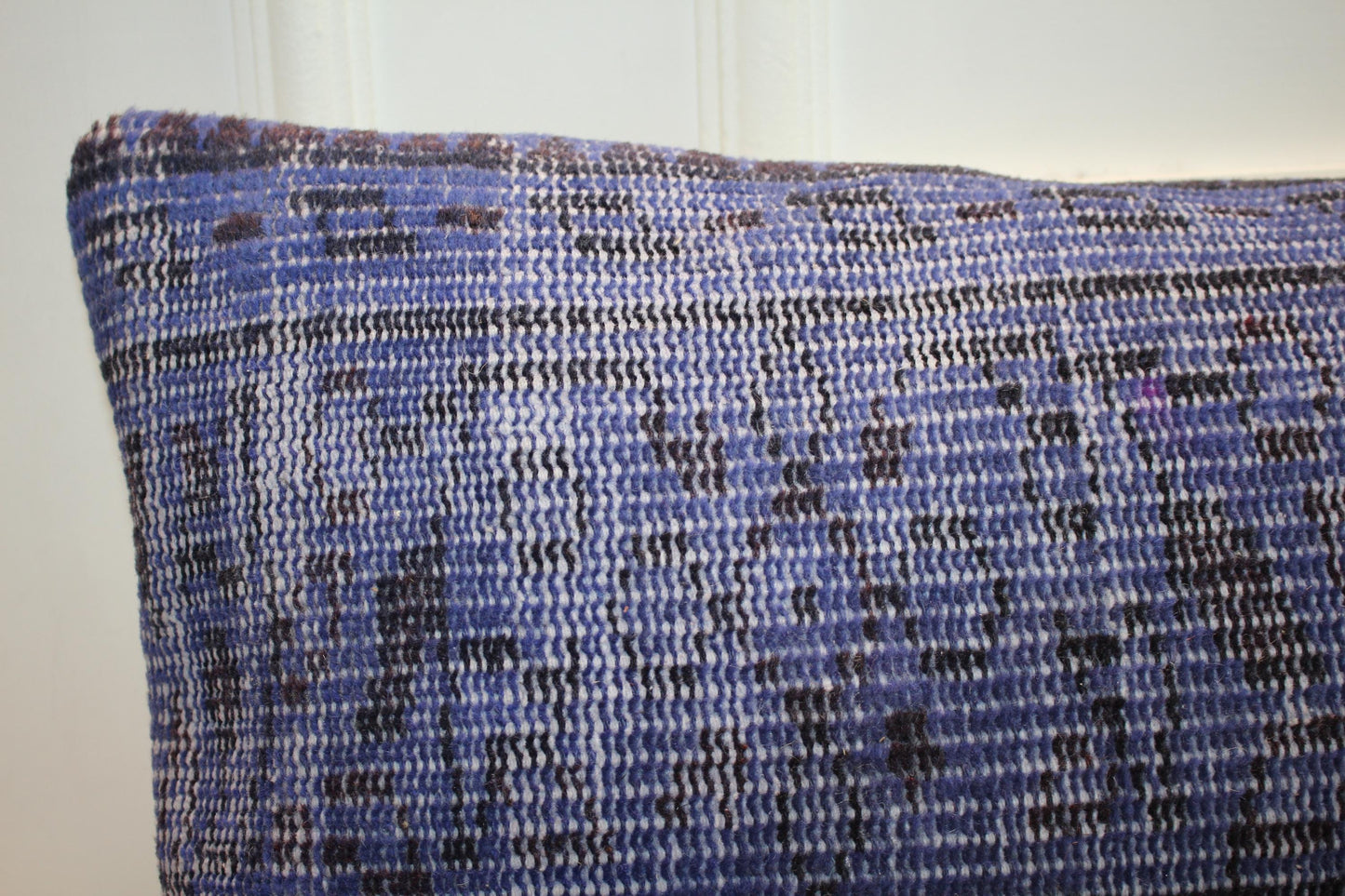 Vintage Turkish Kilim Long Lumbar Pillow  - Handwoven Cushion 12x48 inch