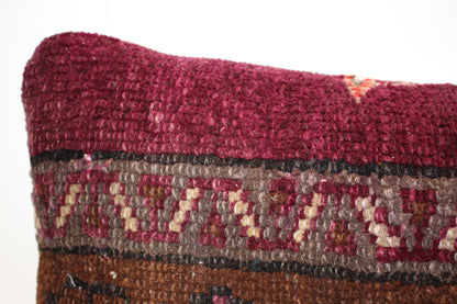 Vintage Turkish Kilim – Burgundy Brown Tribal Rug, 12x48