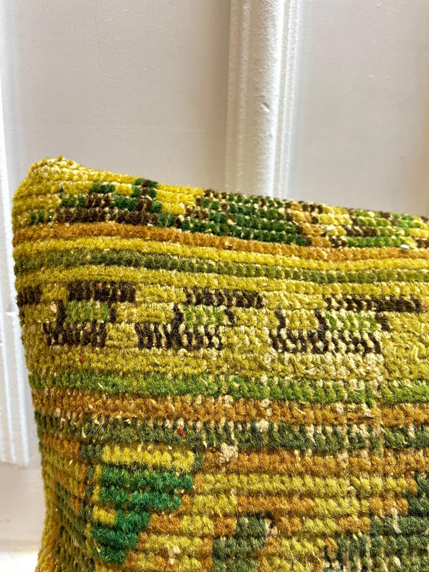 Vintage Turkish Rug Bench Pillow, Handwoven Kilim Cushion, Boho Lumbar Pillow (12x48 inch)