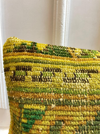 Vintage Turkish Rug Bench Pillow, Handwoven Kilim Cushion, Boho Lumbar Pillow (12x48 inch)