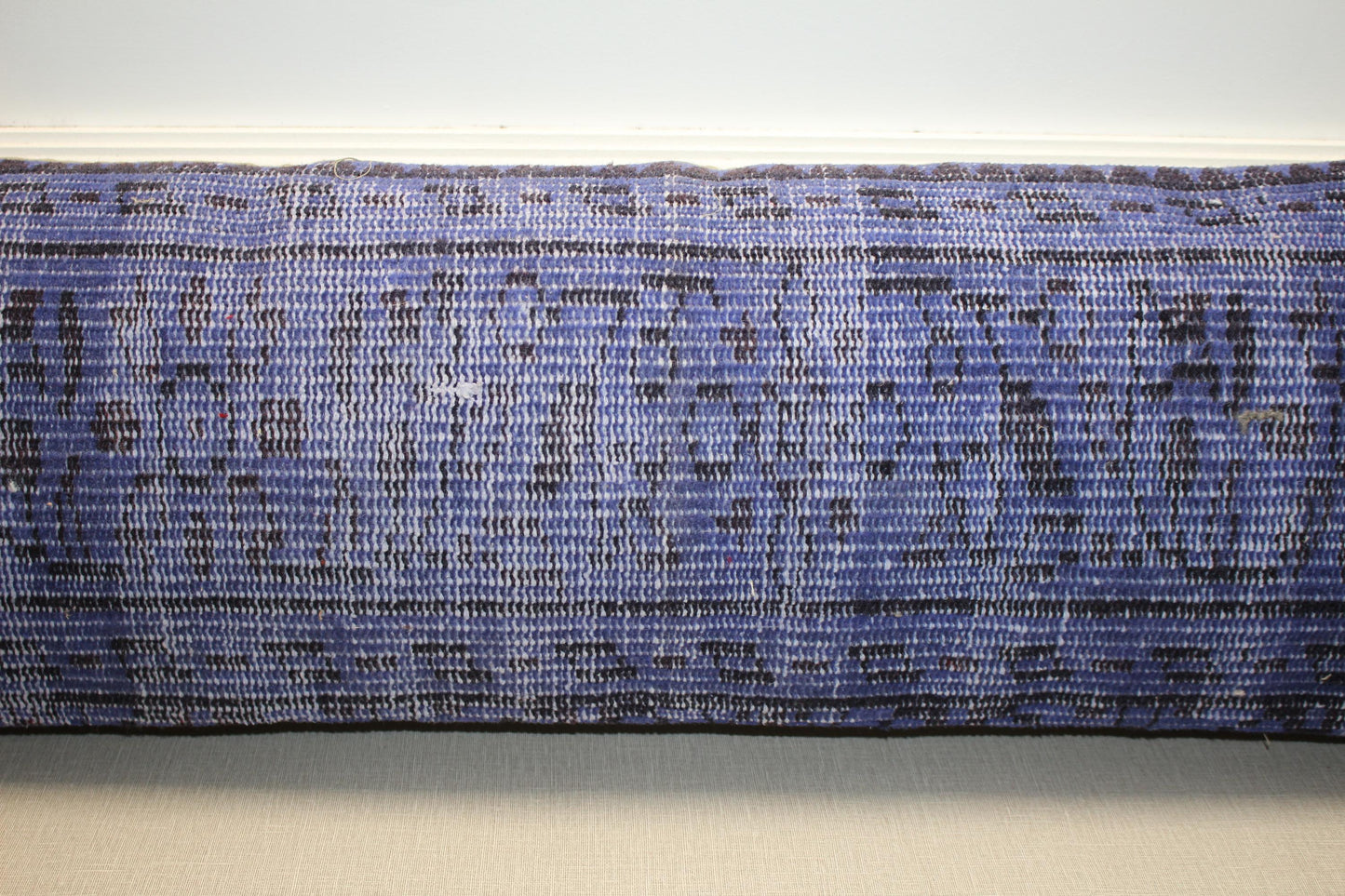 Vintage Turkish Kilim Long Lumbar Pillow  - Handwoven Cushion 12x48 inch