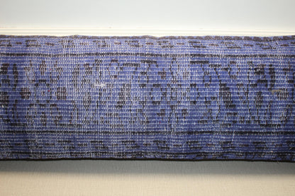 Vintage Turkish Kilim Long Lumbar Pillow  - Handwoven Cushion 12x48 inch