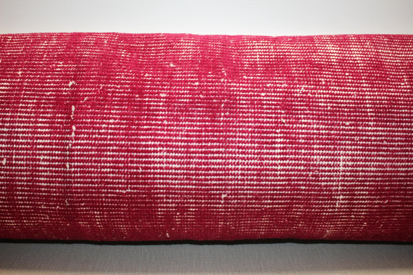 Handmade Red Kilim Cushion, Boho Sofa Decor, Long Bench Pillow for Living Room12x48 inch