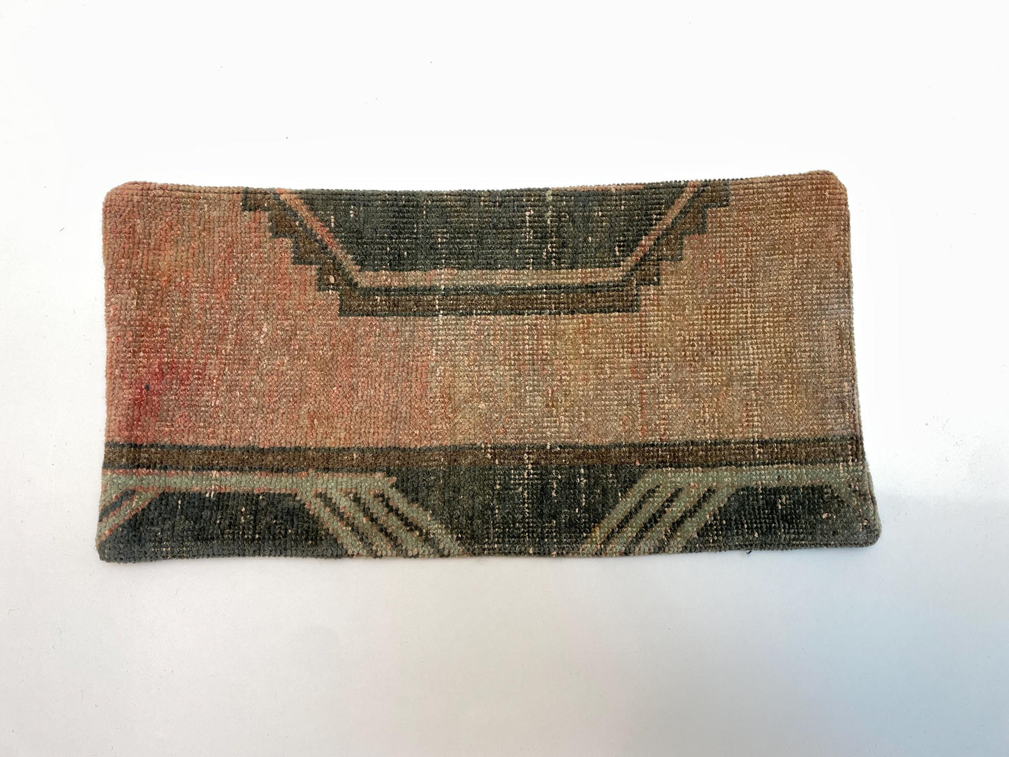 Handmade Kilim Pillow Cover: Upcycled Woven Rug, Blue 12x24 inc
