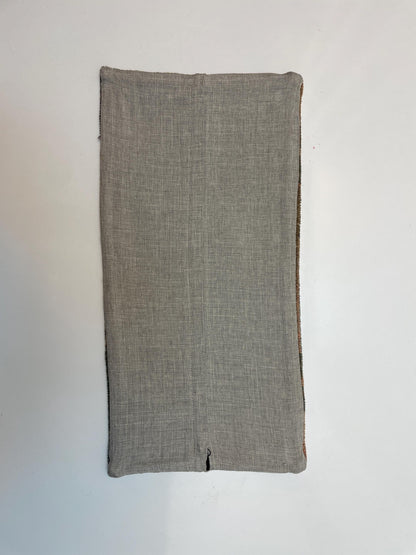 Handmade Kilim Pillow Cover: Upcycled Woven Rug, Blue 12x24 inc