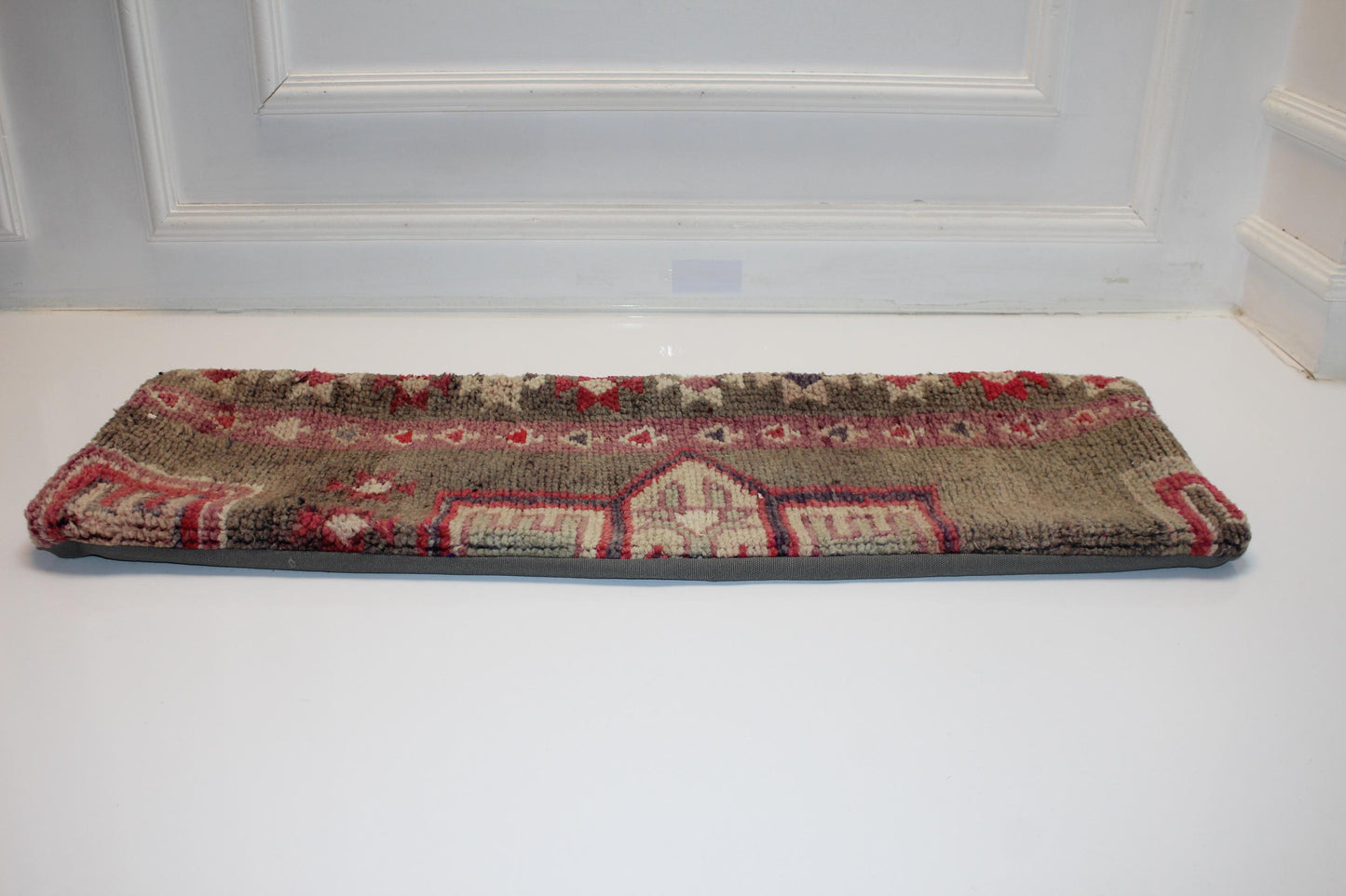 Striped Kilim Pillow Cover: Vintage Woven Wool Lumbar Pillow (12x36 in)
