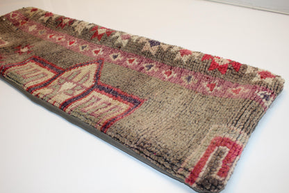Striped Kilim Pillow Cover: Vintage Woven Wool Lumbar Pillow (12x36 in)