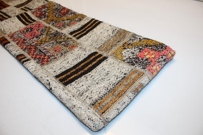 Boho Tribal Mix Cushion, Handwoven Wool Textures, Eclectic Rustic Decor Accent
