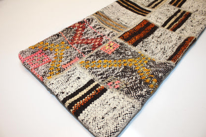 Boho Tribal Mix Cushion, Handwoven Wool Textures, Eclectic Rustic Decor Accent