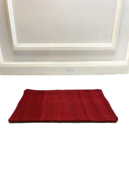 Handwoven Red Kilim Pillow Cover, Rustic Boho Accent (12x20 inc.)