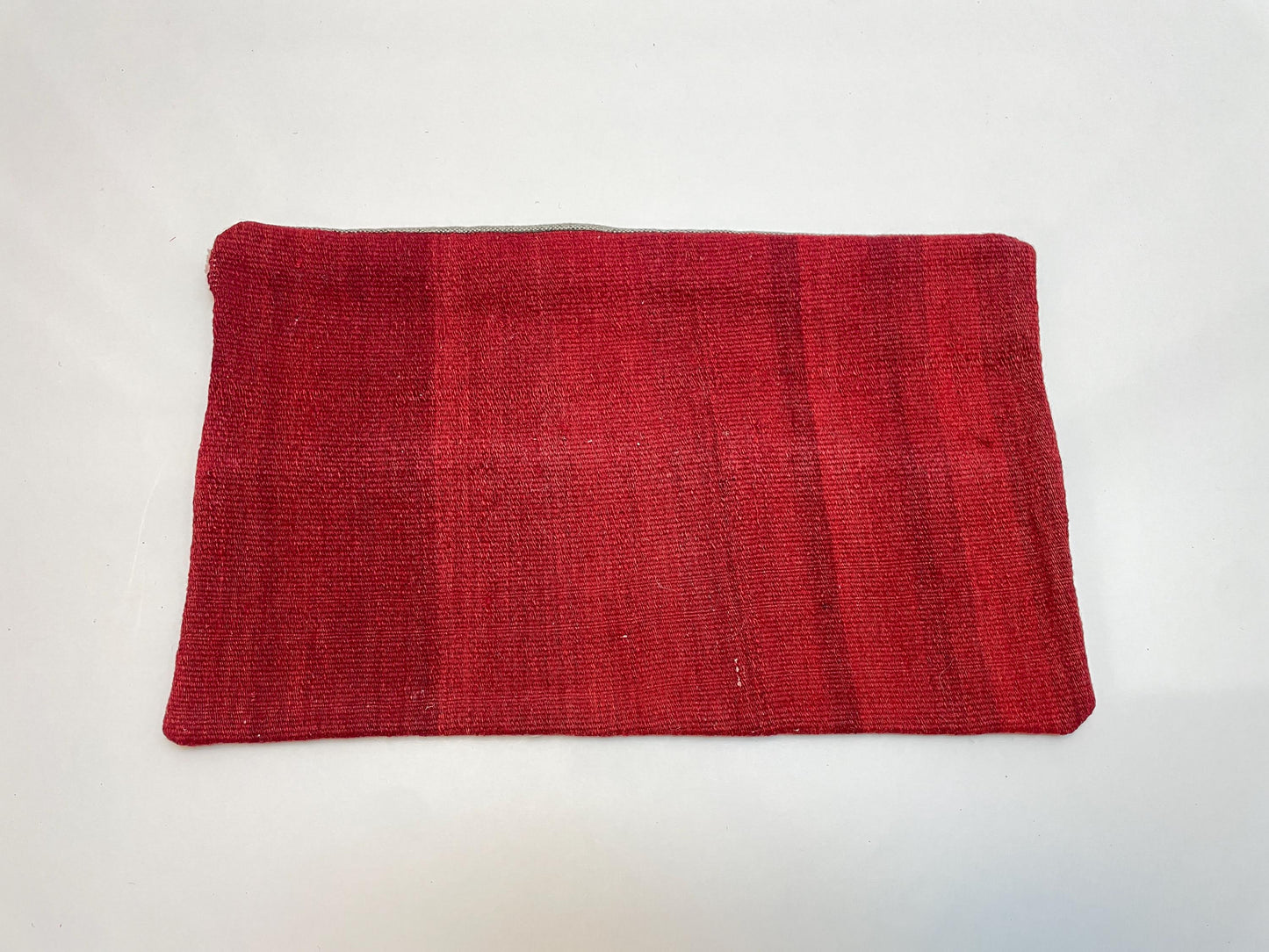 Handwoven Red Kilim Pillow Cover, Rustic Boho Accent (12x20 inc.)