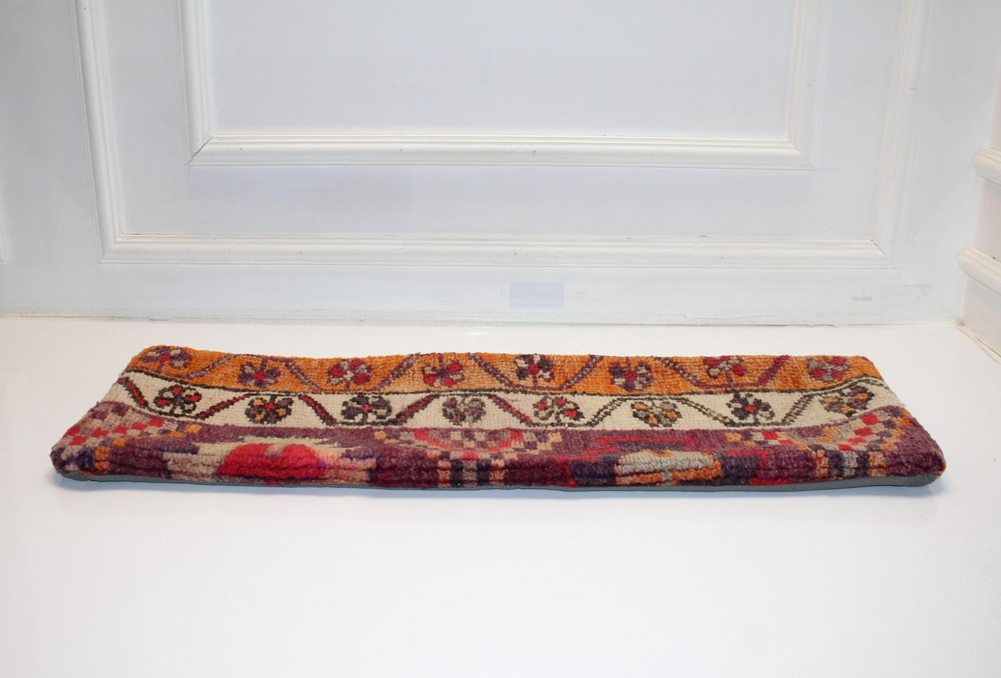 Floral Kilim Lumbar Pillow Cover | Vintage Anatolian Wool (12x36 in)