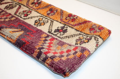 Floral Kilim Lumbar Pillow Cover | Vintage Anatolian Wool (12x36 in)