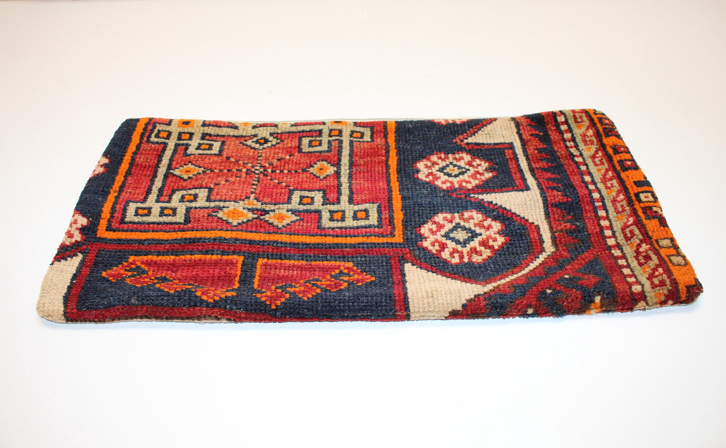 Handwoven Kilim Pillow Cover, Turkish Boho Cushion (12x24 inch)