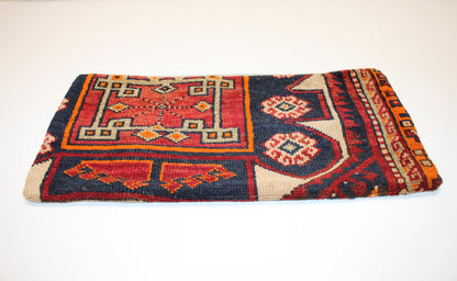 Handwoven Kilim Pillow Cover, Turkish Boho Cushion (12x24 inch)