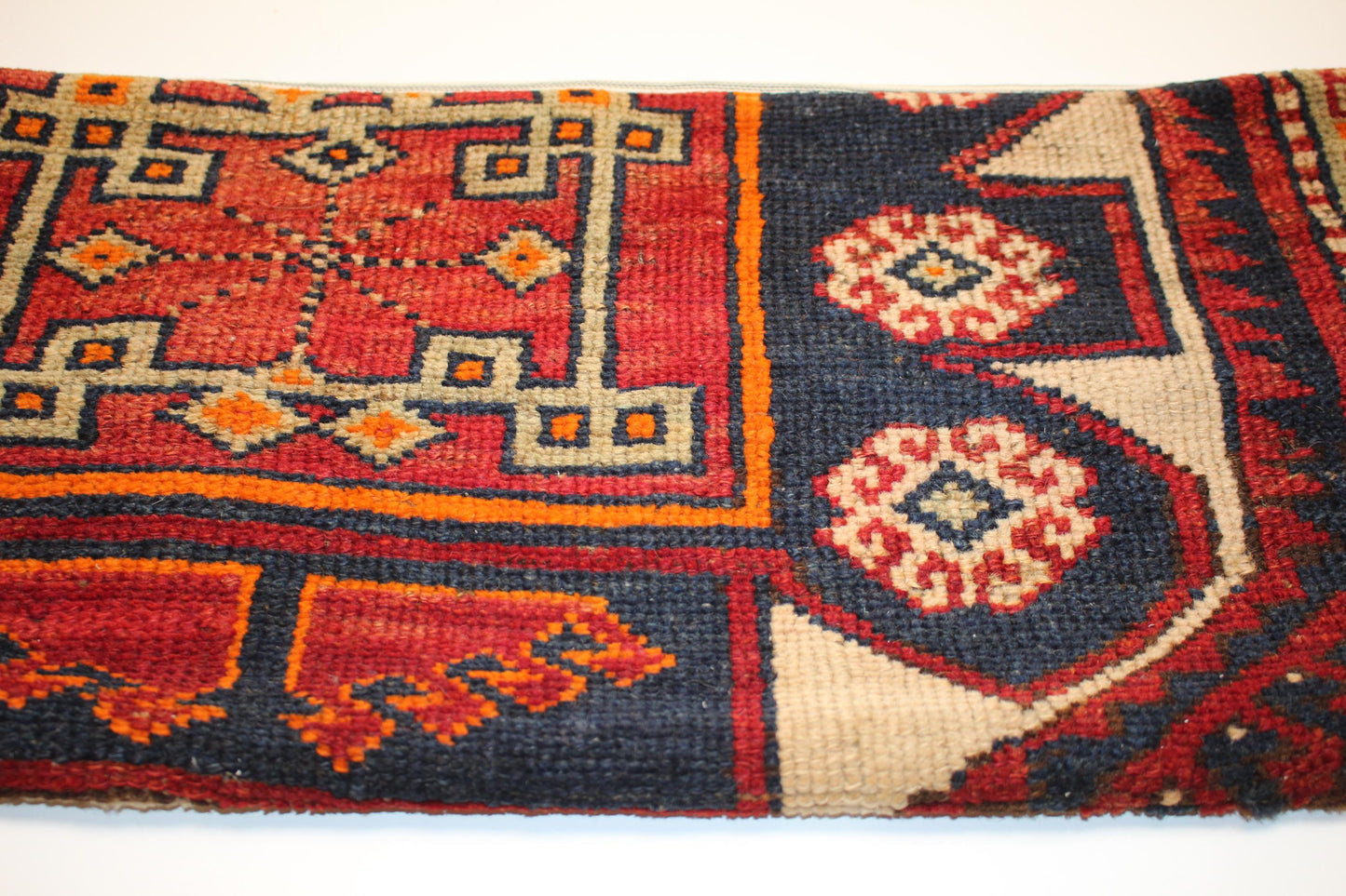 Handwoven Kilim Pillow Cover, Turkish Boho Cushion (12x24 inch)